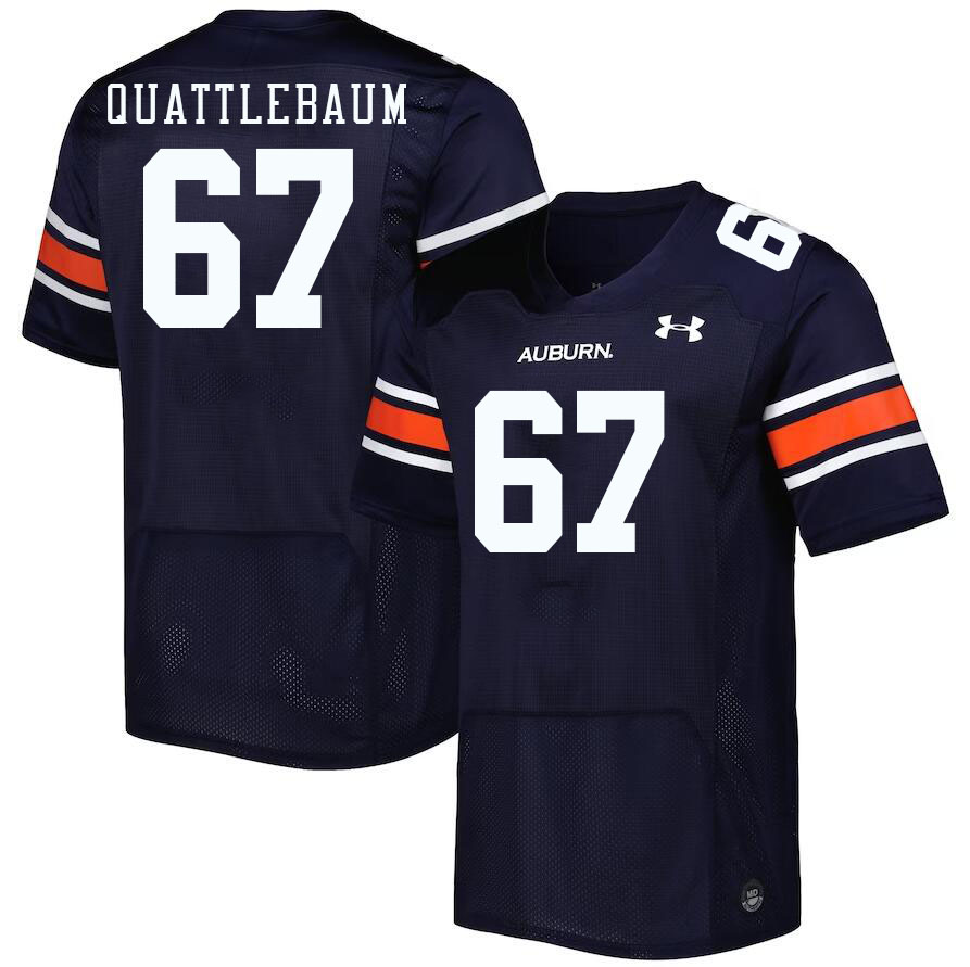 Men #67 Jacob Quattlebaum Auburn Tigers College Football Jerseys Stitched-Navy - Click Image to Close